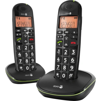 Afbeelding van Doro PhoneEasy 100W Duo DECT telefoon Zwart