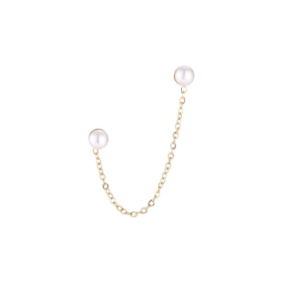 Afbeelding van Bijoutheek Oorknoppen 2 Parels Ketting Goud