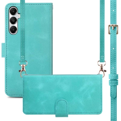 Afbeelding van Samsung Galaxy A17 (5G) Hoesje Kunstleder imoshion Koordhoesje/Bookcase Turquoise Telefoonhoesje