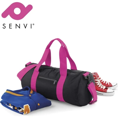 Afbeelding van Senvi Retro Schoudertas Weekendtas Kleur Zwart Fuschia