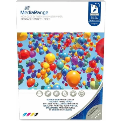 Afbeelding van MediaRange Fotopapier (220 g/m², A4, 50 x), Fotopapier, Wit