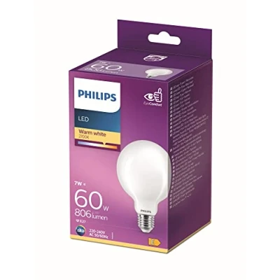 Afbeelding van Philips Lighting 76469200 LED lamp Energielabel E (A G) E27 Globe 7 W = 60 Warmwit (Ø x l) 9.5 cm 14 1 stuk(s)