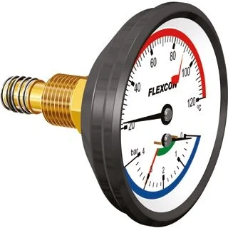 Afbeelding van Flamco manometer/thermometer 80 mm axiaal 1/2&quot;