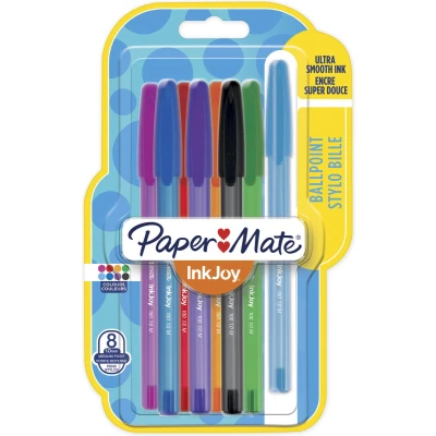 Afbeelding van Set van 12 balpennen Inkjoy met dop, assorti Paper Mate®