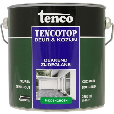 Afbeelding van Tenco TencoTop Deur &amp; Kozijn Dekkend Zijdeglans 2,5 ltr middengroen Buiten onderhoud