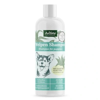 Afbeelding van AniForte Aloë Vera puppyshampoo voor honden, 200 ml, mild en parfumvrij, jonge honden gevoelige glanzende gemakkelijk kambare vacht