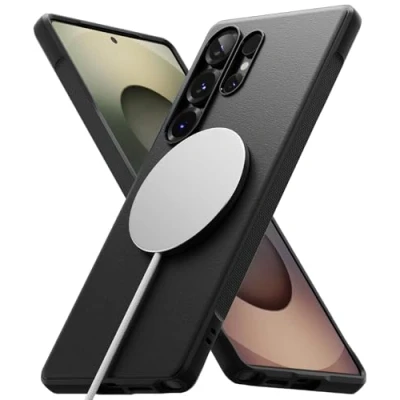 Afbeelding van Ringke Onyx Case Compatibel met Samsung S25 Ultra Hoesje Magnetisch Flexibele Behuizing Matte Textuur Duurzaam Schokbestendig Hoes voor Galaxy Cover Magnetic Black