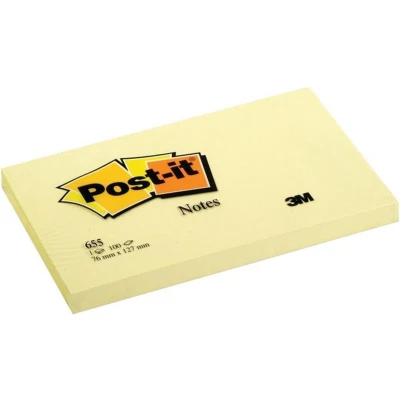 Afbeelding van Zelfklevende briefjes Post it CANARY YELLOW 7,6 x 12,7 cm Geel (76 127 mm) (12 Stuks)