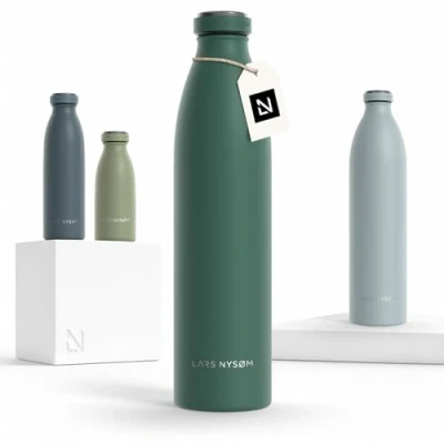 Afbeelding van LARS NYSØM &#039;Ren&#039; Roestvrijstalen drinkfles 1000ml BPA vrije geïsoleerde waterfles voorSport, Fiets, Volwassene, Kids Bayberry