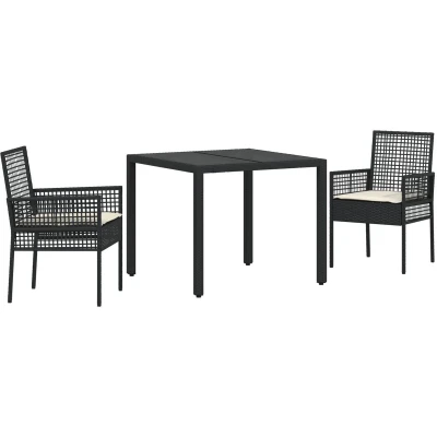 Afbeelding van vidaXL 5 delige tuin eetset met kussens bruin poly rattan