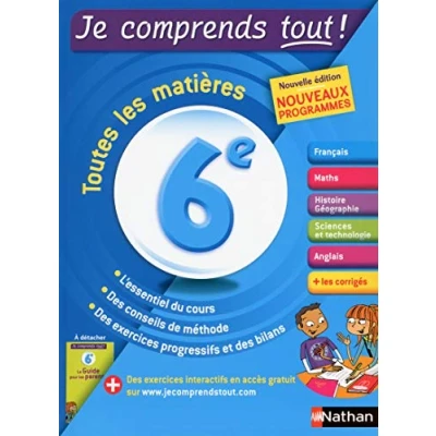 Afbeelding van Je comprends tout 6eme toutes les matières pour réussir son année de 6e