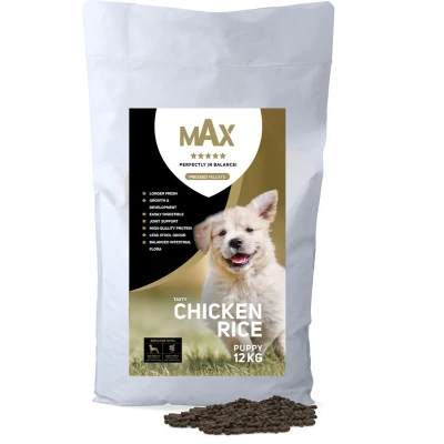 Afbeelding van Max Puppy Kip en Rijst Hondenvoeding 12 kg Droogvoer Geperste Hondenbrokken verminderd Ontlastingsgeur Makkelijk Verteerbaar Glutenvrij voor Puppy’s Opgroeiende Honden