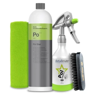 Afbeelding van Detailmate Set Koch Chemie Pol Star, textiel , leer en alcantara reiniger 1, Made by Kwazar 360 graden spuitfles 0,5 l, microvezeldoek 40 x cm, zachte nylon borstel voor