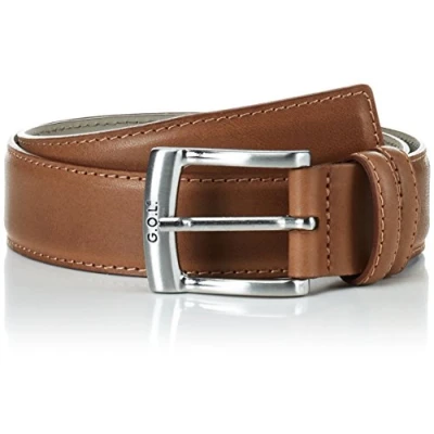 Afbeelding van G.O.L. Leren riem voor jongens, bruin (Cognac 40), 65 cm