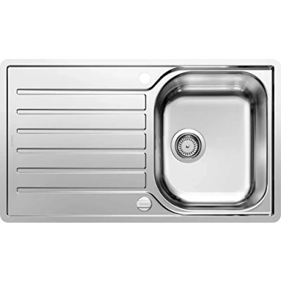 Afbeelding van Blanco Lantos 45 S IF rvs spoelbak met afdruip vlakinbouw draaiknop omkeerbaar 519707