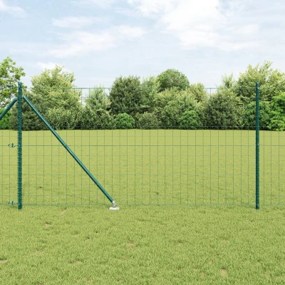 Afbeelding van vidaXL Euro hek met 7 spike posts 1x10 m gegalvaniseerd staal groen