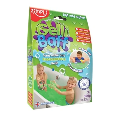 Afbeelding van Gelli Baff Green, 1 badpakket, verander water in kleurrijke goo! Kindersensorisch &amp; badspeelgoed, gecertificeerd biologisch afbreekbaar speelgoed