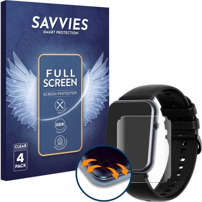 Afbeelding van Savvies Screenprotector voor Mutoy Smartwatch 1.69&quot; Folie Beschermfolie transparant volledig dekking (4 Stuks)
