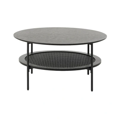 Afbeelding van Nordic Home Meya salontafel Ø80 cm zwart Hout