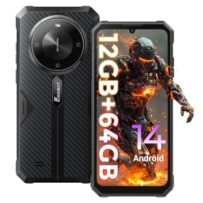 Afbeelding van FOSSiBOT F105 Android 14 Smartphone, 6.745 &quot;HD + Waterdicht scherm 10300mAh Unbreakable mobiele telefoon, 12(4 8) GB 64GB/128GB uitbreidbaar, 20MP 8MP/4G Dual SIM/OTG/GPS/Face ID