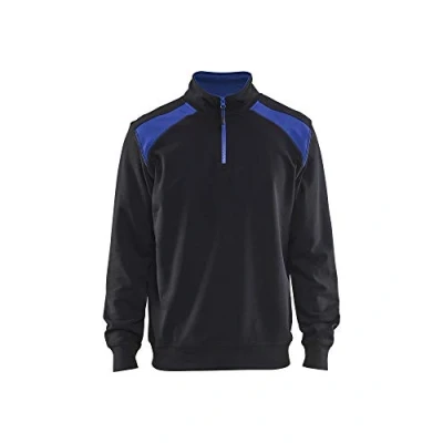 Afbeelding van Blaklader Sweatshirt bi colour met halve rits 3353 1158 Zwart/Korenblauw XXL