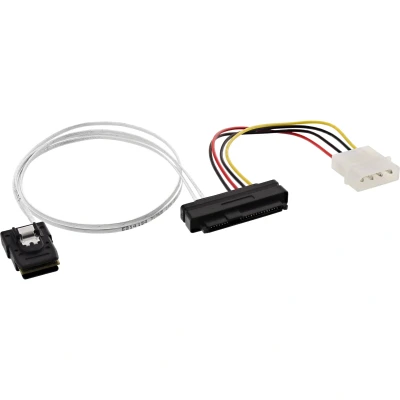 Afbeelding van InLine 27622 SAS aansluitkabel, Mini SFF 8087 naar 1x 8482 + stroom, enkele HDD controller, 0,5 m