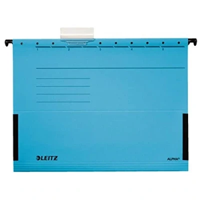 Afbeelding van Leitz 19863035 hangtas Alpha, zijdelings met kikkers, Colorspan karton, 5 stuks, blauw