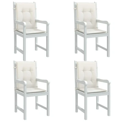 Afbeelding van Stoelkussens 4 st lage rug 100x50x4 cm stof gemêleerd crème
