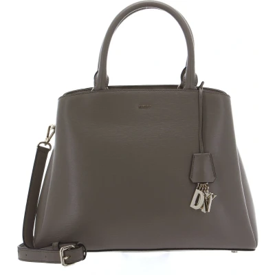 Afbeelding van DKNY Leren Schoudertas Paige Satchel Bag Toffee Bruine