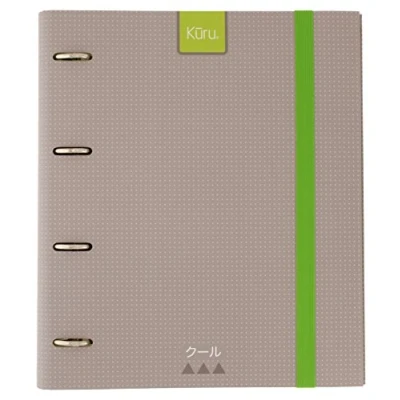 Afbeelding van Grafoplás 88102171 ringmappen A4 Kuru grijs extra soft touch incl. transparante envelop, 4 tabbladen en 100 vellen 90 g