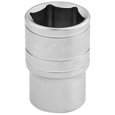 Afbeelding van Draper 16609 1/2&quot; vierkante aandrijving 6 punts socket, 19mm maat, blauw