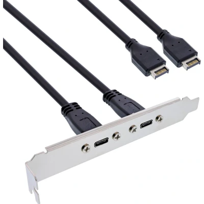 Afbeelding van InLine Sleufhouder USB Type C naar 3.1 voorpaneel Key A intern, 0,5m (0.50 m, 3.2 Gen 2), kabel
