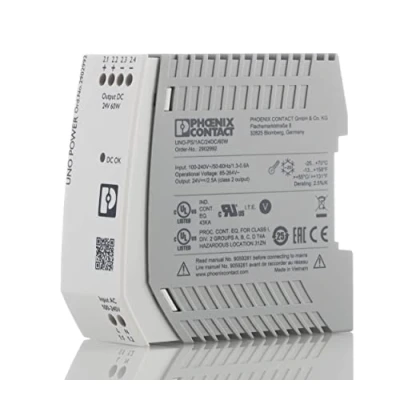 Afbeelding van PHOENIX CONTACT UNO PS/1AC/24DC/60W POWER Primair Getakte, 1 fase ingang, 24 V DC / 60 W uitgang