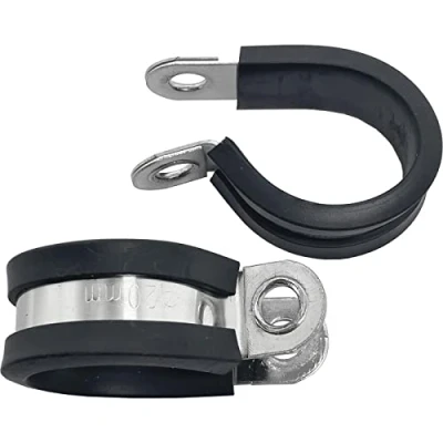 Afbeelding van Lumonic 10x 20mm buisklemmen met rubber inlage roestvrij staal V2A I kabelklemmen voor schroeven slangklem 20mm, buisklemmen, bevestigingsklem