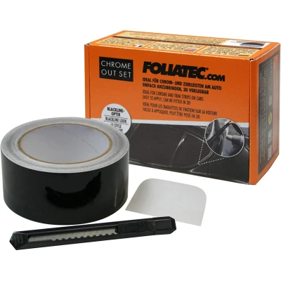 Afbeelding van Foliatec &#039;Chrome Out&#039; Set Mat zwart Folie strip 5cm x 15m