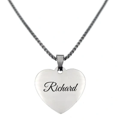 Afbeelding van Ketting Hart Met Naam Richard Zilver