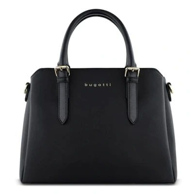 Afbeelding van bugatti Ella dames handtas, bowling bag medium in saffiano stijl van kunstleer, zwart
