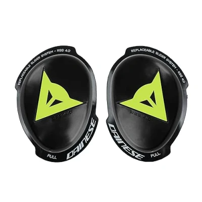 Afbeelding van Dainese Knee Slider Rss 4.0 Full Kit, kniebescherming voor motorfietsen, mannen en vrouwen, zwart/fluorgeel, N