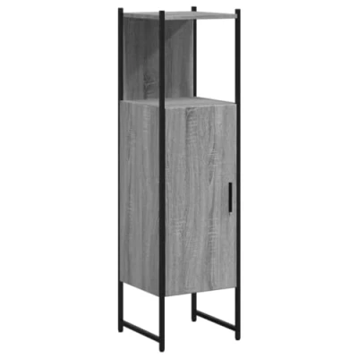 Afbeelding van Badkamerkast 33x33x120,5 cm bewerkt hout grijs sonoma eiken