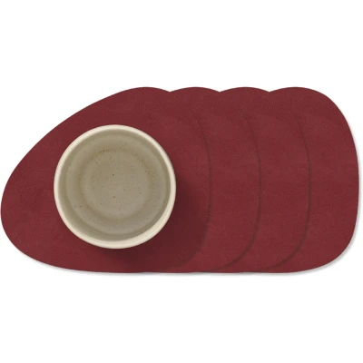 Afbeelding van Onderzetter Lind DNA Glass Mat Curve Nupo Red (Set van 4)