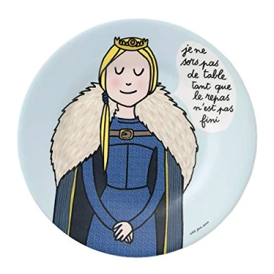 Afbeelding van Petit Jour Paris Dessertbord Princess &quot;je ne sors pas de Table&quot; perfect voor het dessert! Meerkleurig, PC960P