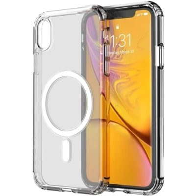 Afbeelding van INF Hoesje voor iPhone X/XS mobiele telefoonhoes acryl met MagSafe oplader helder/wit
