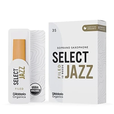 Afbeelding van D&#039;Addario Organisch Select Jazz Filed Soprano Saxofoon Stimmungen Saxofoonbuizen De eerste en enige biologische riet 3 zacht, 5 stuks