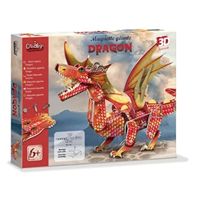 Afbeelding van Dragon 3D Knutselpakket 50 cm Knutseldoos Bouwset
