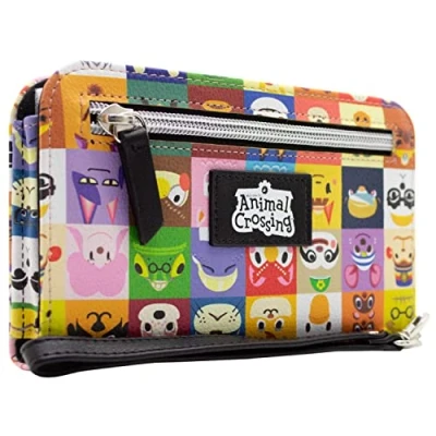 Afbeelding van Nook New Horizons Animal Crossing Villagers Portemonnee/Beurs Bi Fold Telefoon, Muntvak &amp; Kaarthouder, Meerkleurig
