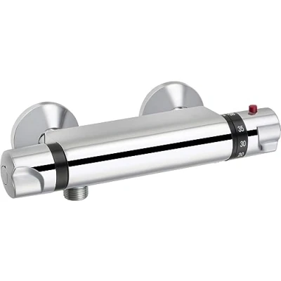 Afbeelding van Saqu Ecoline Thermostatische Douchekraan 12 cm Incl. S Koppelingen Chroom Thermostaatkraan