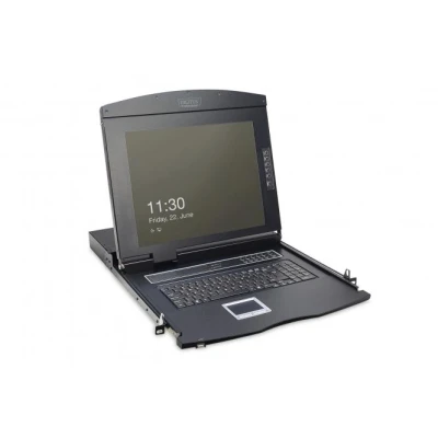 Afbeelding van 17 inch LCD KVM console 1 poorts VGA Turks toetsenbord Zwart