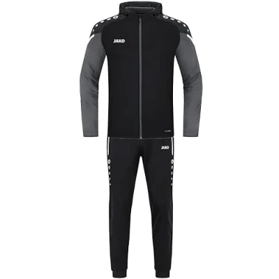 Afbeelding van JAKO Polyester Prestatietrainingspak Met Capuchon, Uniseks Volwassene, Zwart/Antra Licht, XL