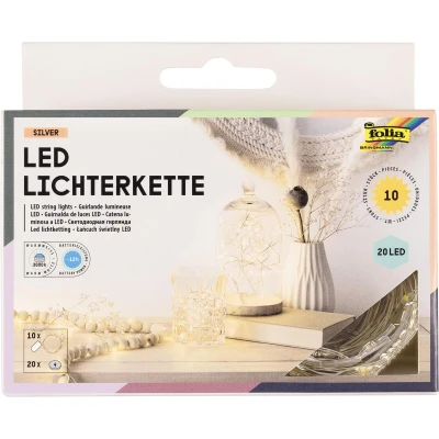Afbeelding van Folia lichtslinger LED, 20 LED&#039;s, 2,20 m, op batterijen, pak van 10 stuks Lichtband