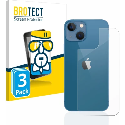 Afbeelding van BROTECT Screenprotector voor Apple iPhone 13 mini (Achterkant) Folie Beschermfolie Beschermglas transparant (3 Stuks)